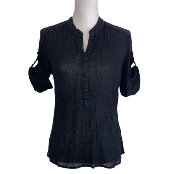 INDISKA black shirt safari style Juniors Large or Womens Small - Picture 3 of 8